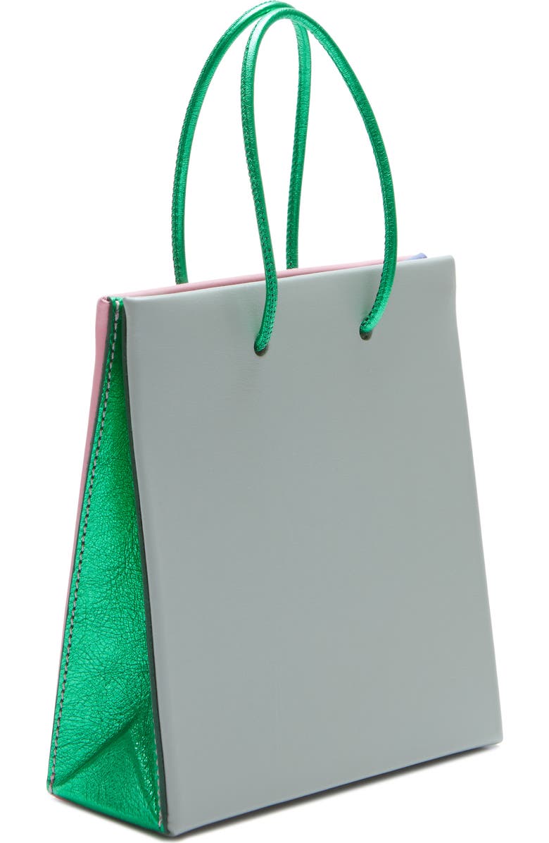 Medea Short Scraps Colorblock Leather Tote, Alternate, color,