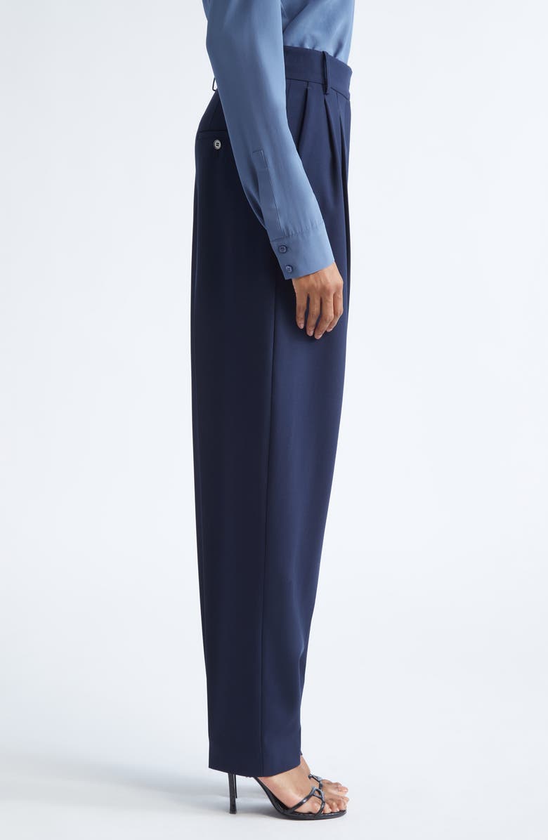 Michael Kors Collection Chase High Waist Wool Tapered Pants, Alternate, color, Midnight