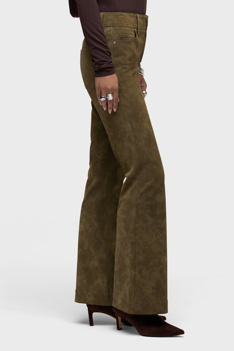 Dani Faux Suede Flare, Alternate, color, ARMY GREEN