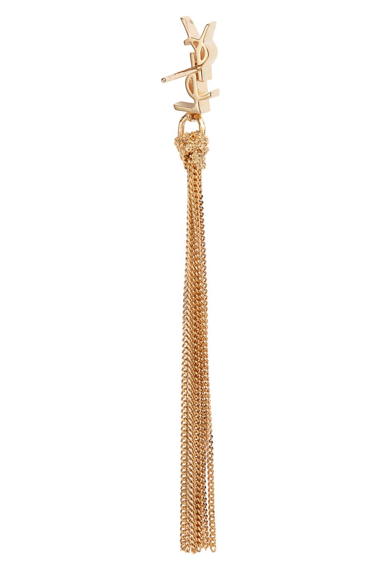 YSL Tassel Earrings, Alternate, color, GOLD