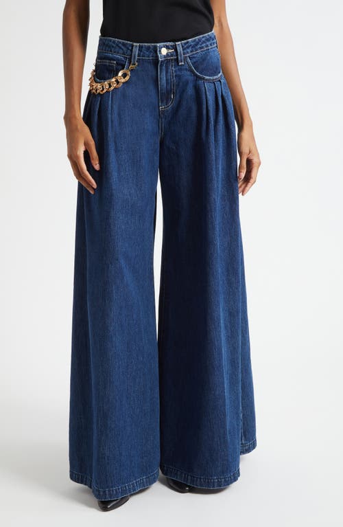 L'agence Chayse Chain Wide Leg Jeans In Blue
