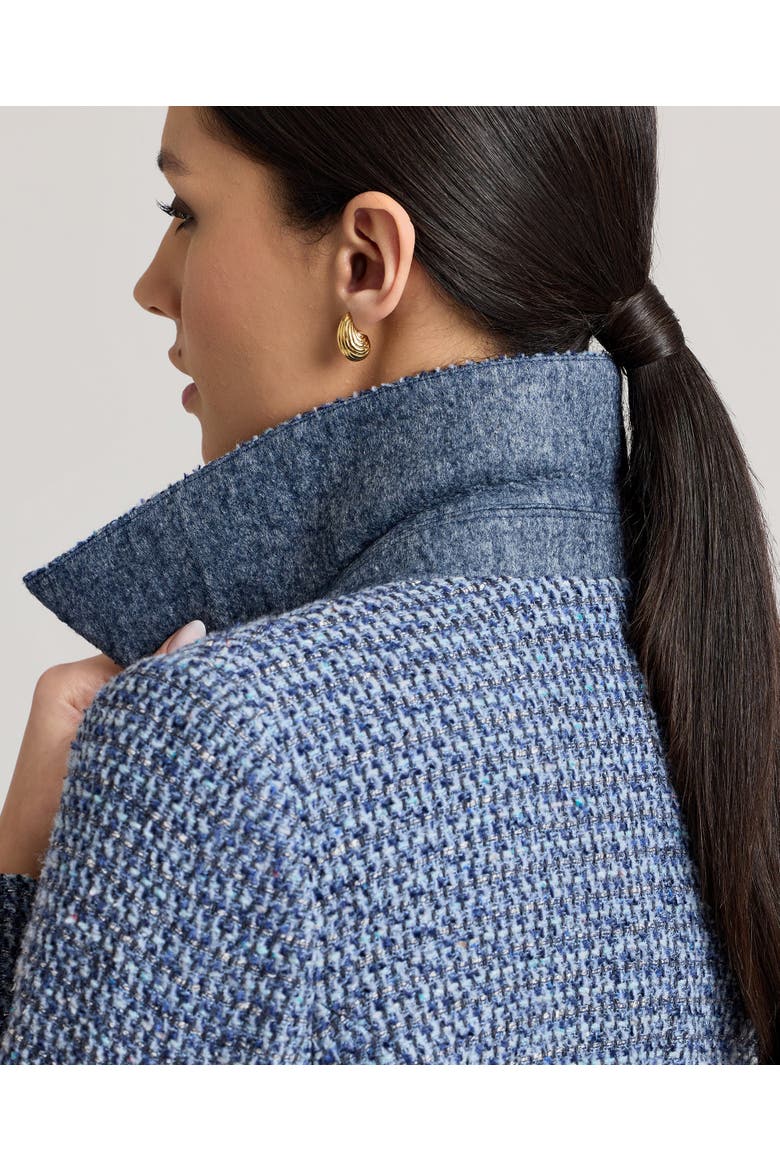 Elinor Short Bouclé Jacket, Alternate, color, Indigo Denim