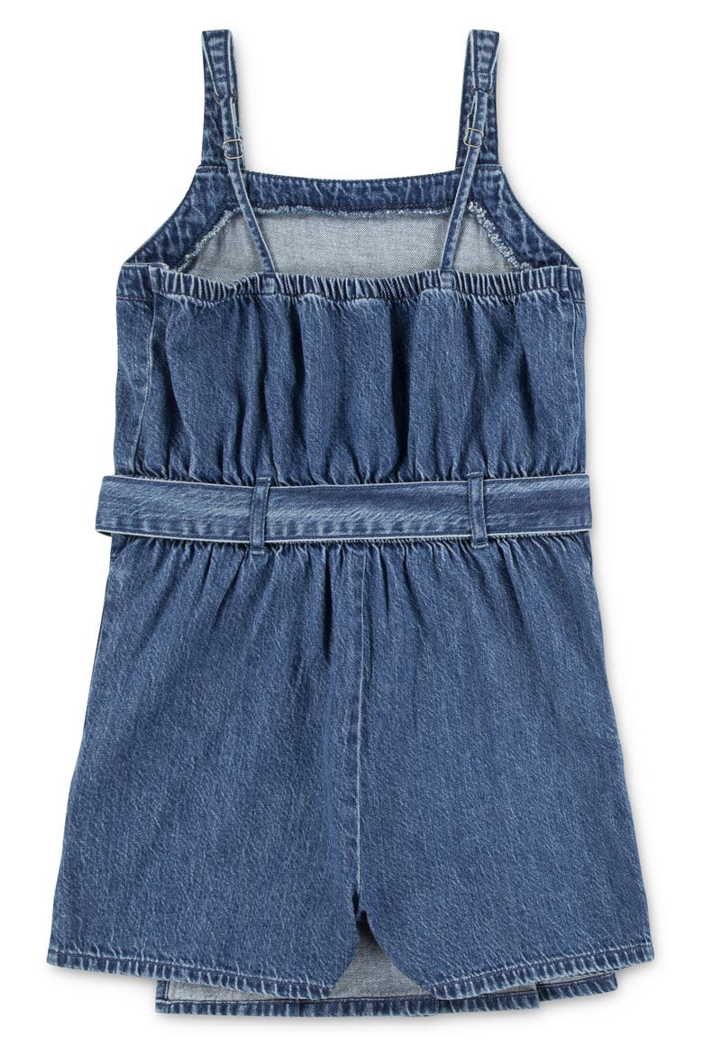 Kids' Pleated Denim Romper, Alternate, color, ANF PIROUETTE