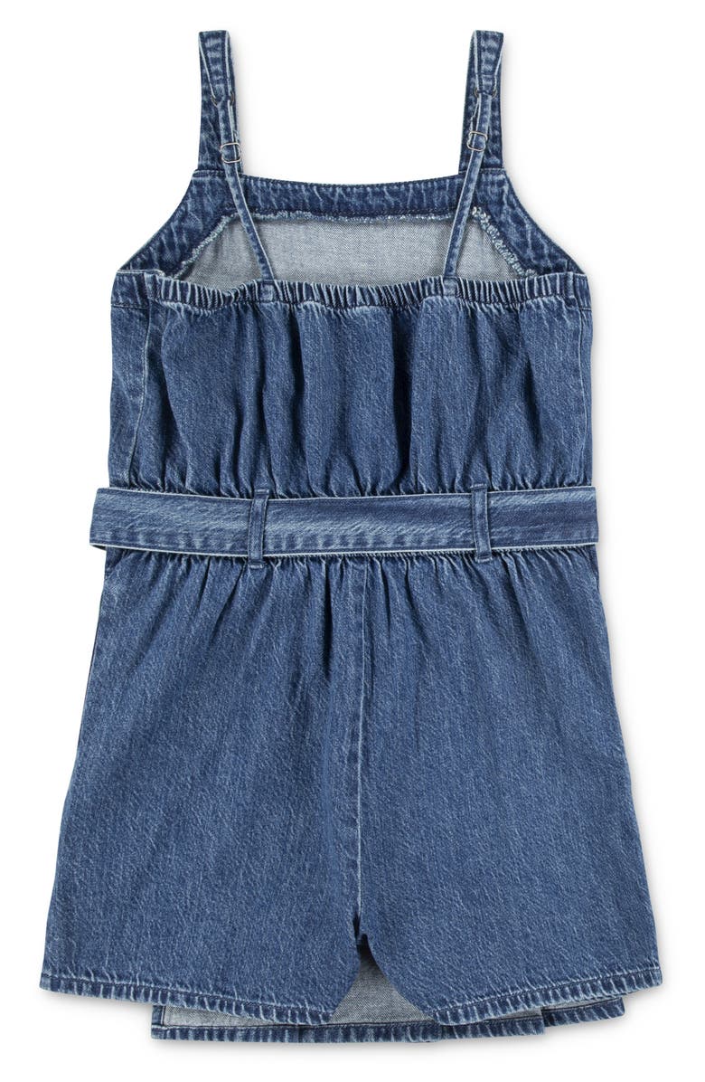 abercrombie kids Kids' Pleated Denim Romper, Alternate, color, Anf Pirouette