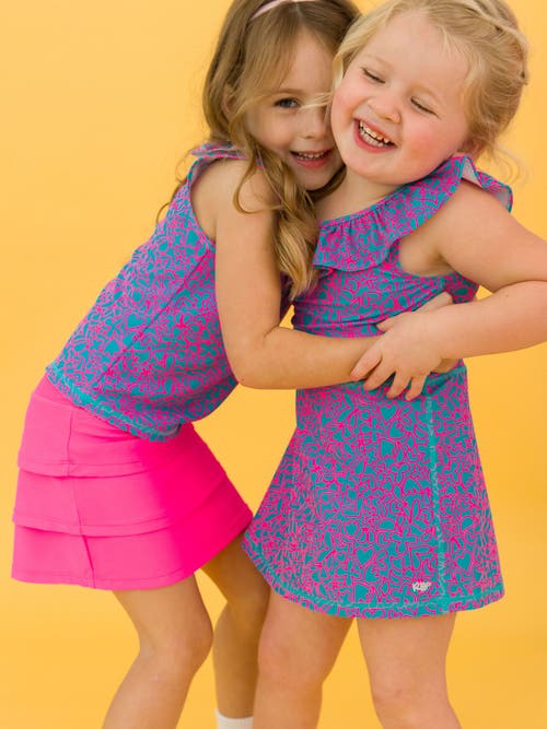 Rufflebutts Girls Active Skort In Neon Magenta