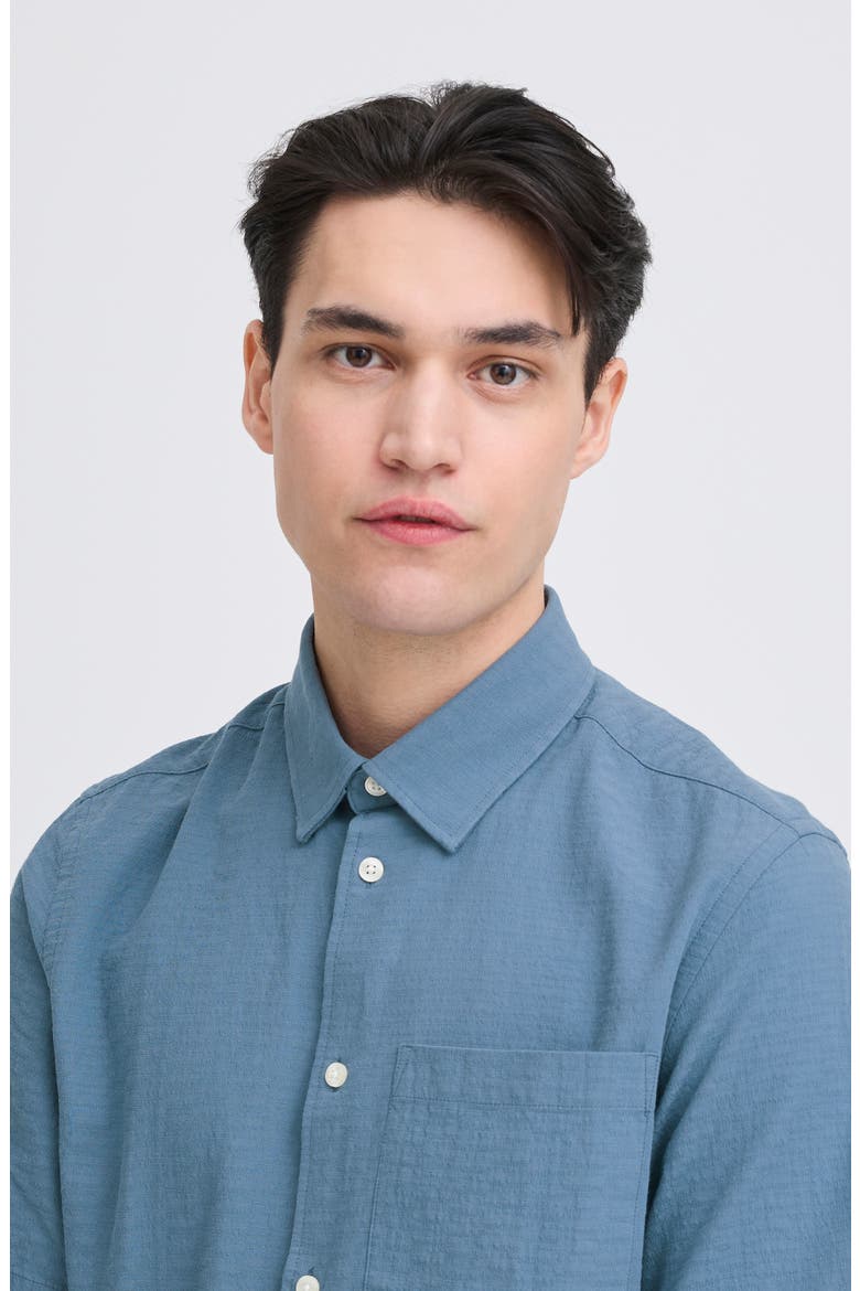 Regular Fit Short Sleeve Button-Up Shirt, Alternate, color, BERING SEA