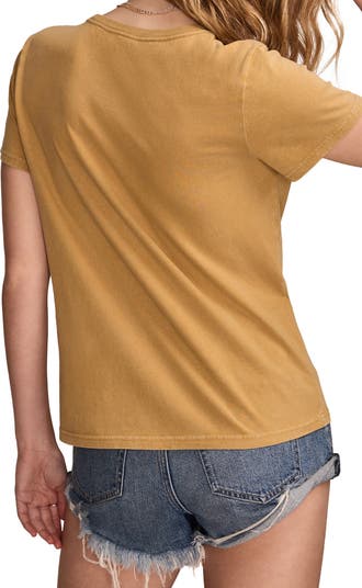 売れ筋商品|||ラッキーブランド カットソー トップス レディース Women's Cotton Butterfly Frame Crewneck Tee Mustard Gold Lucky Brand Women's Cotton Butterfly Frame Crewneck Tee - Macy's