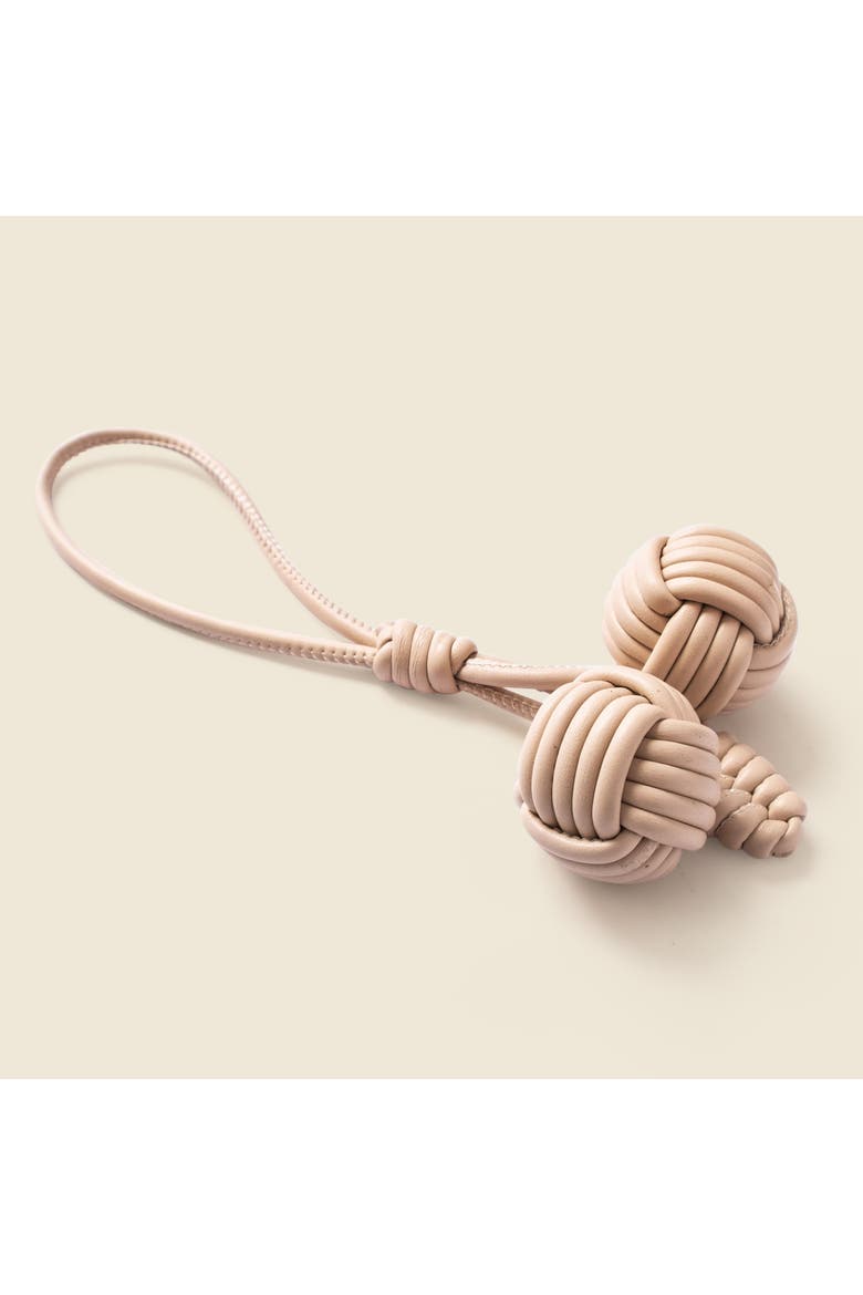 Vegan Leather Tassel Bag Charm, Main, color, Cream