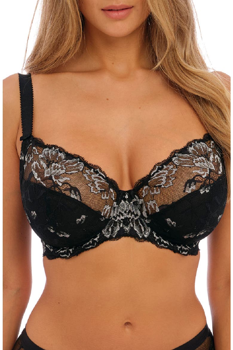 Aubree Side Support Underwire Plunge Bra, Main, color, NIGHT SKY