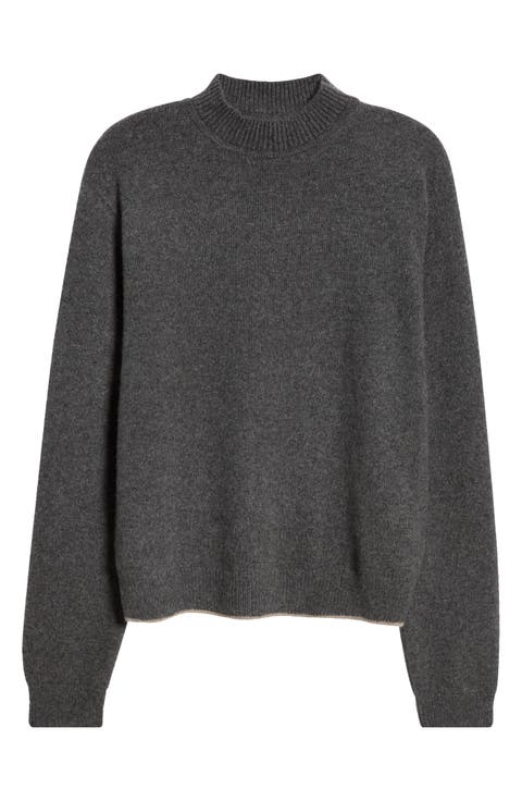 La Maille Cachemire Mock Neck Cashmere Sweater