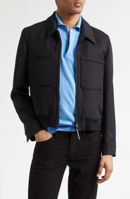 TOM FORD Lacquered Wool & Silk Tricotine Battle Jacket