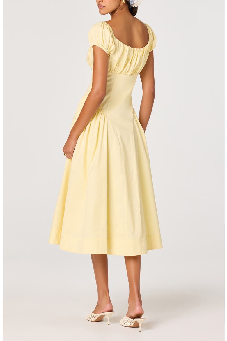 Adilene Cap Sleeve Midi Dress, Alternate, color, YELLOW