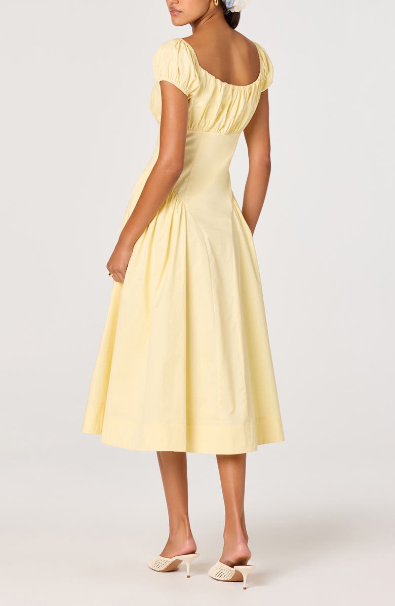 ASTR the Label Adilene Cap Sleeve Midi Dress, Alternate, color, Yellow
