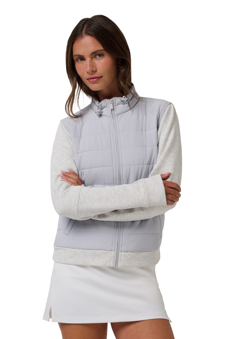 Skyloft Soft Espresso Martini Full Zip Quilted Jacket, Alternate, color, HEATHER LIGHT GREY