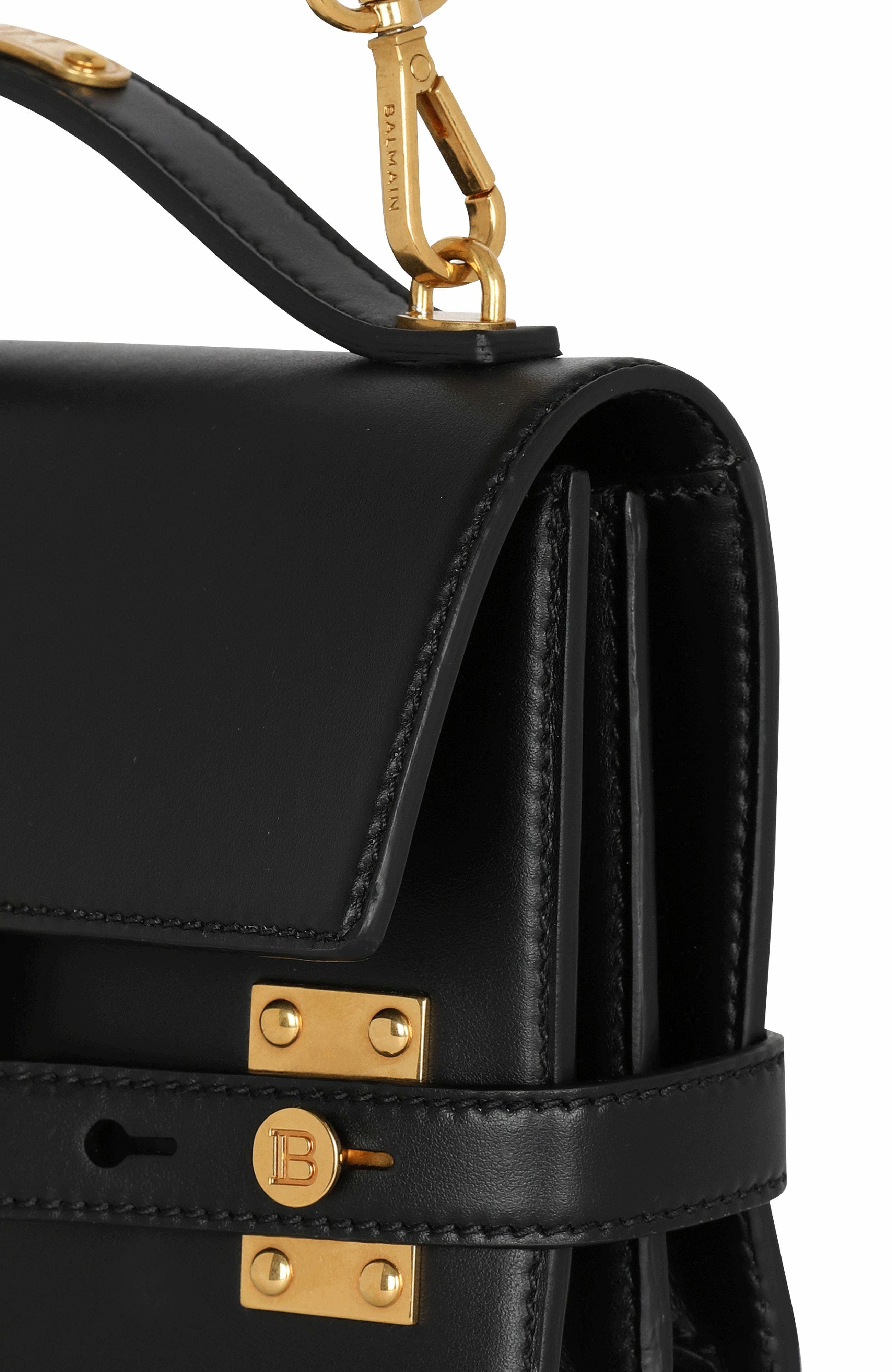 Balmain Smooth Leather B-Buzz 24 Bag, Alternate, color, 