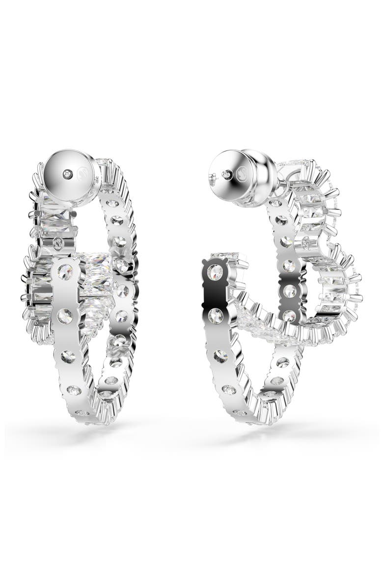 Matrix Heart Hoop Earrings, Alternate, color, WHITE