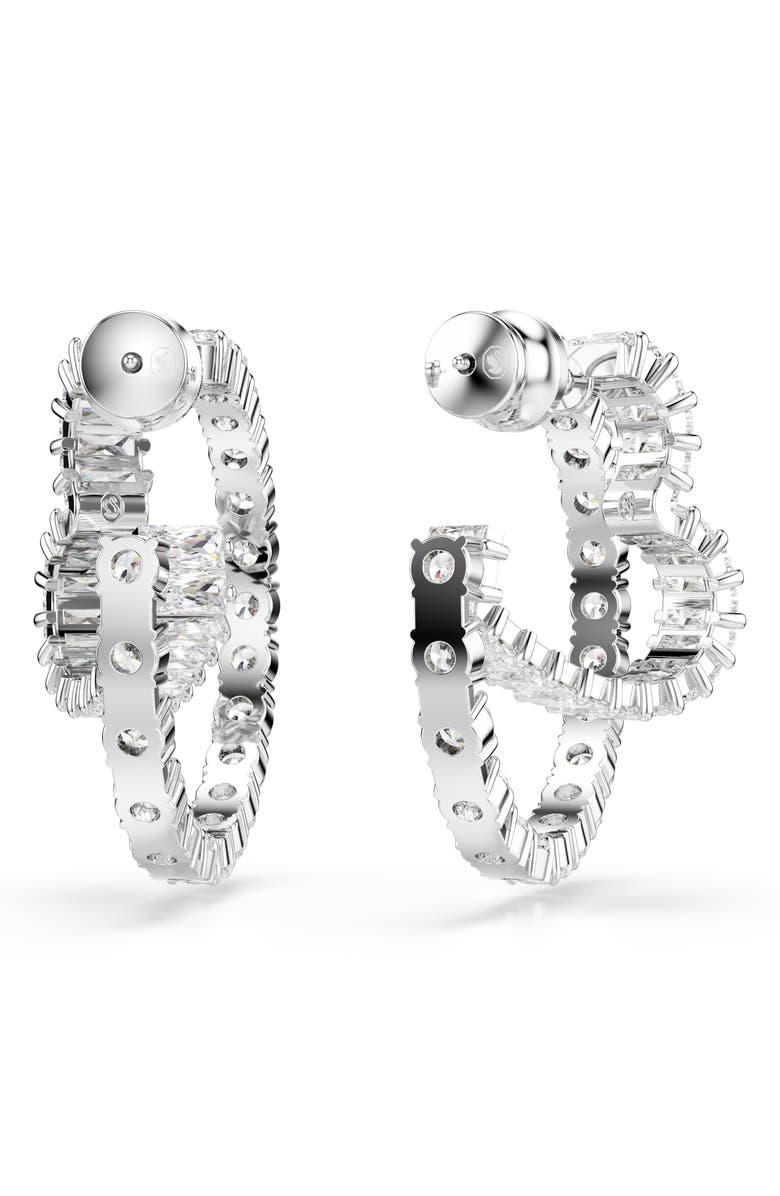 Swarovski Matrix Heart Hoop Earrings, Alternate, color, White