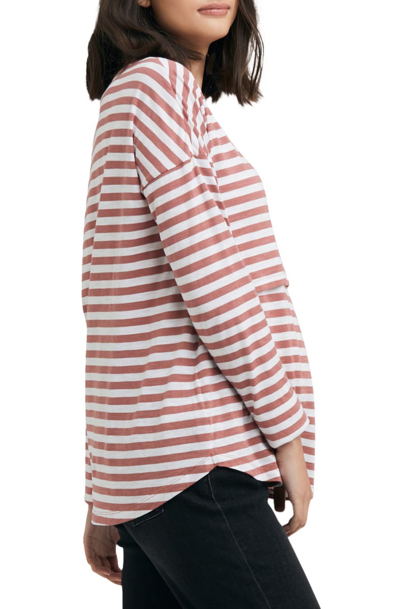 Ripe Maternity Lionel Stripe Long Sleeve Maternity/Nursing T-Shirt, Alternate, color, 