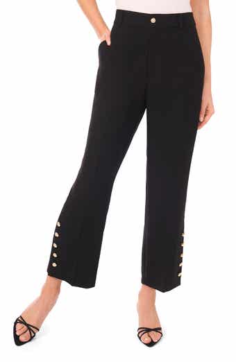 CeCe Button Detail Crop Straight Leg Pants