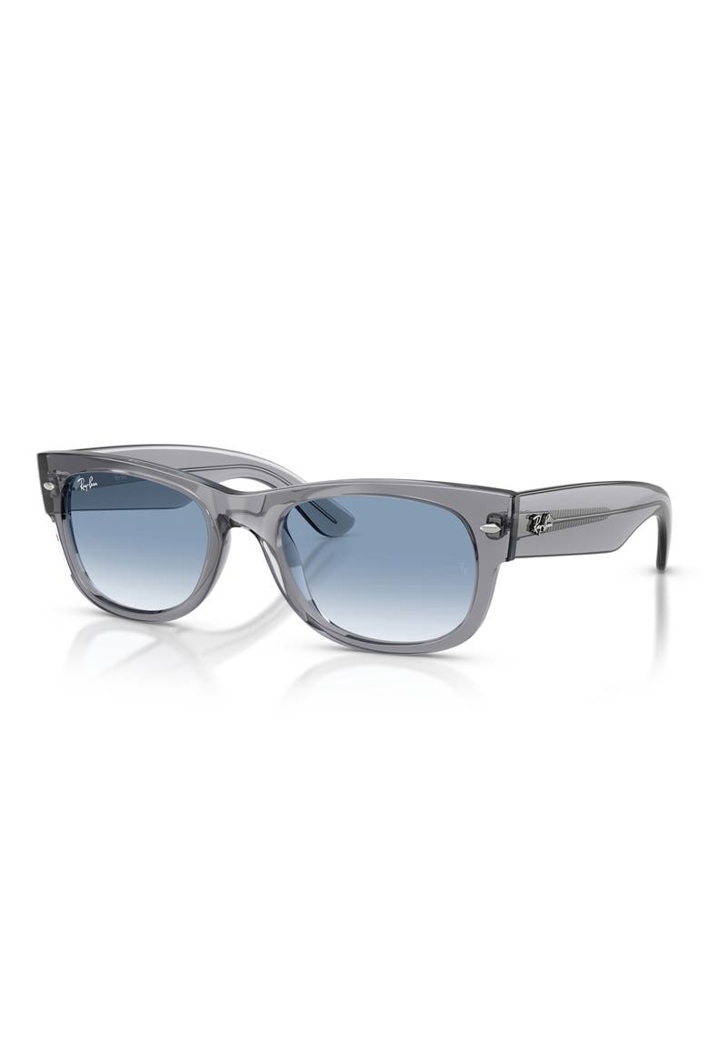52mm Mega Wayfarer II Gradient Square Sunglasses, Alternate, color, TRANSAPRENT GREY / CLEAR BLUE