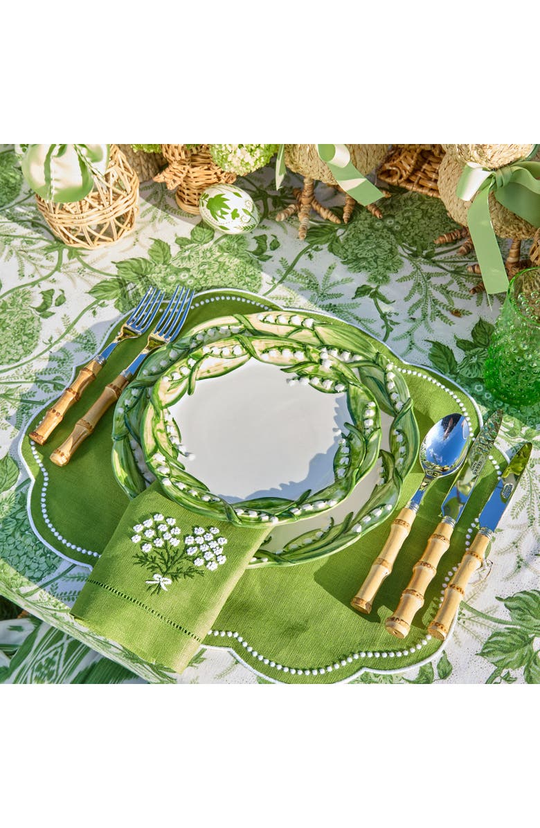 Mrs. Alice Lady Isabella's Garden Tablecloth, Alternate, color, Green