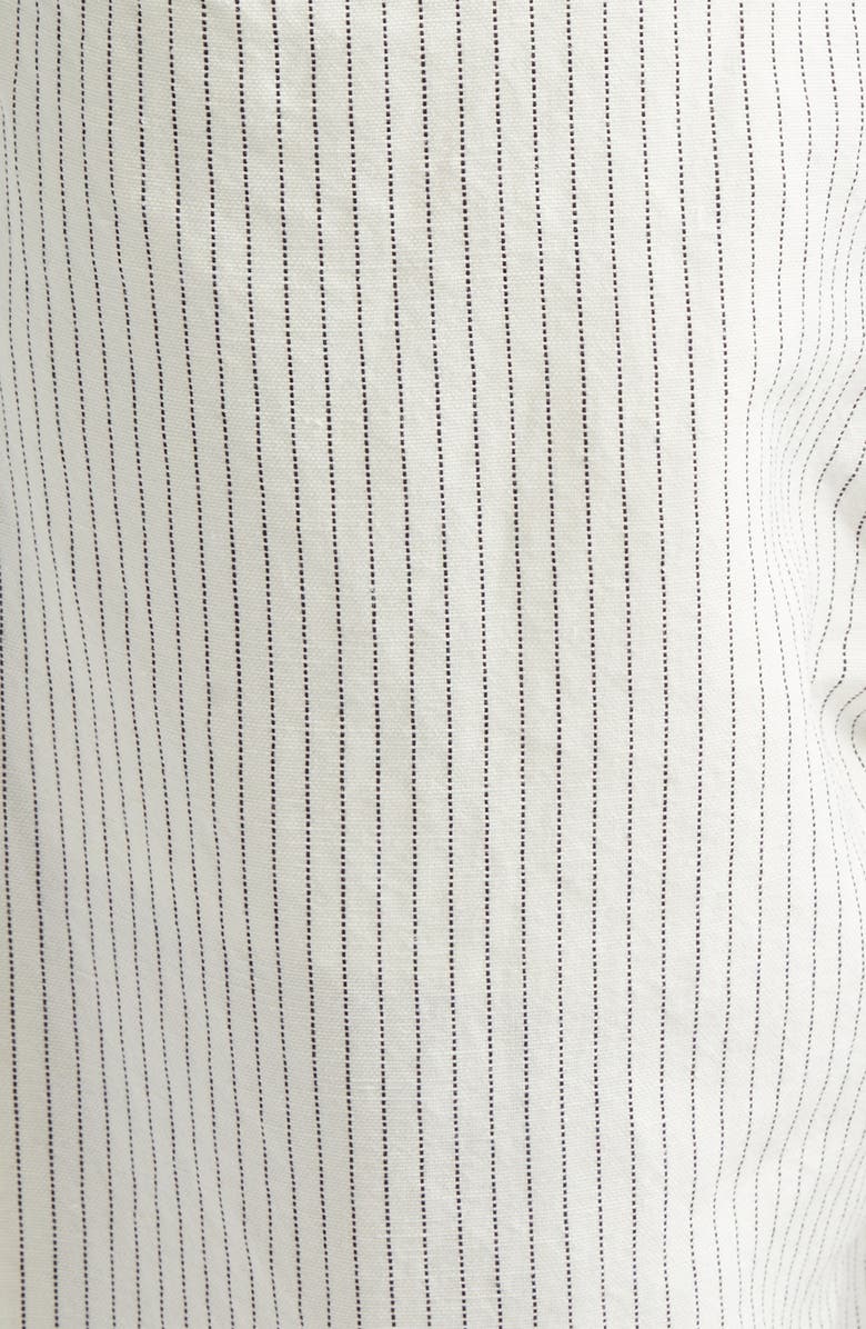R13 X-Boyfriend Pinstripe Linen & Cotton Pants, Alternate, color, White With Black Mini Stripe