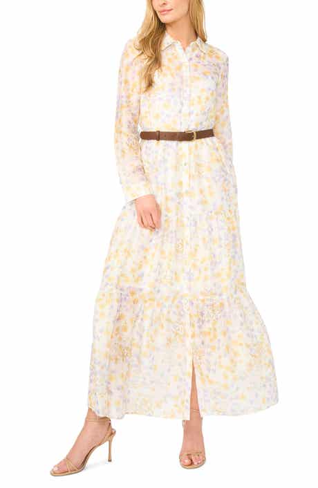 Long Sleeve Tiered Maxi Shirtdress