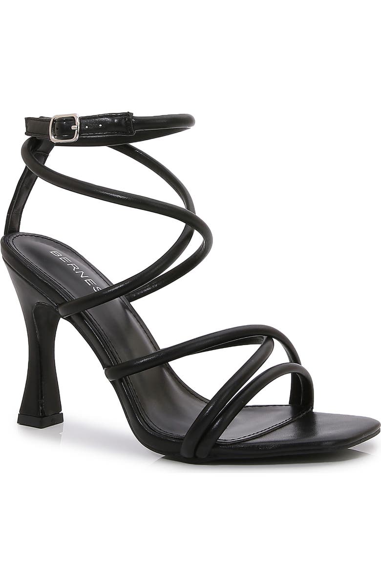 BERNESS Emile Ankle Wrap Stiletto Sandal, Main, color, Black