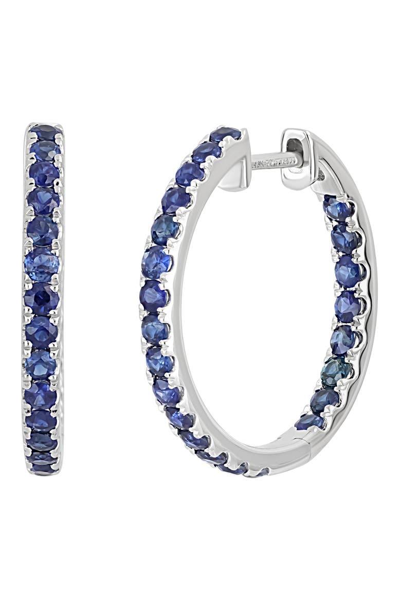 El Mar Inside Out Hoop Earrings (Nordstrom Exclusive), Main, color, 18K WHITE GOLD - SAPPHIRE