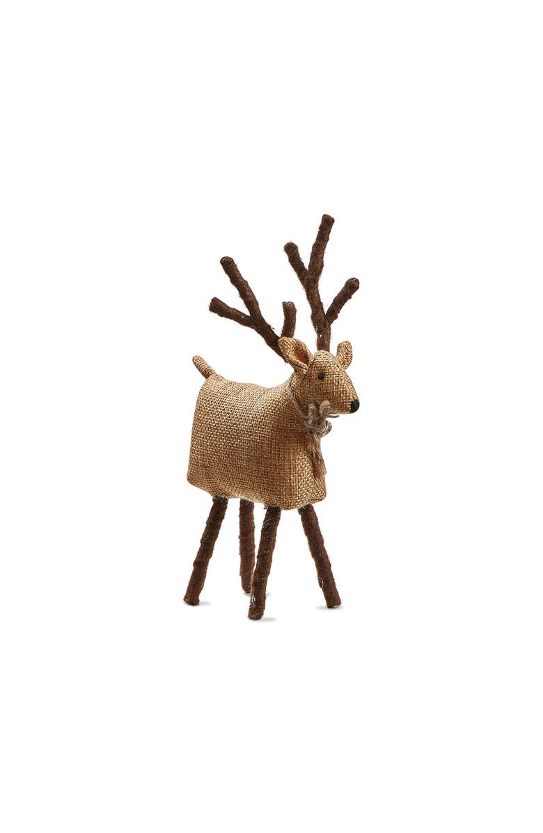 tag Tweedie Burlap Brown Christmas Reindeer Tabletop Decor, Main, color, Brown