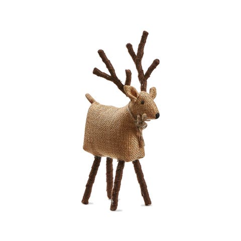 Tweedie Burlap Brown Christmas Reindeer Tabletop Decor