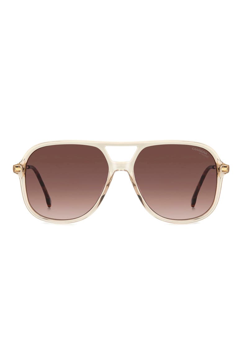 58mm Navigator Sunglasses, Main, color, NUDE/ BROWN GRADIENT