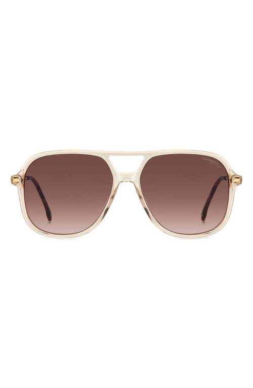 Carrera Eyewear 58mm Navigator Sunglasses in Nude/Brown Gradient 