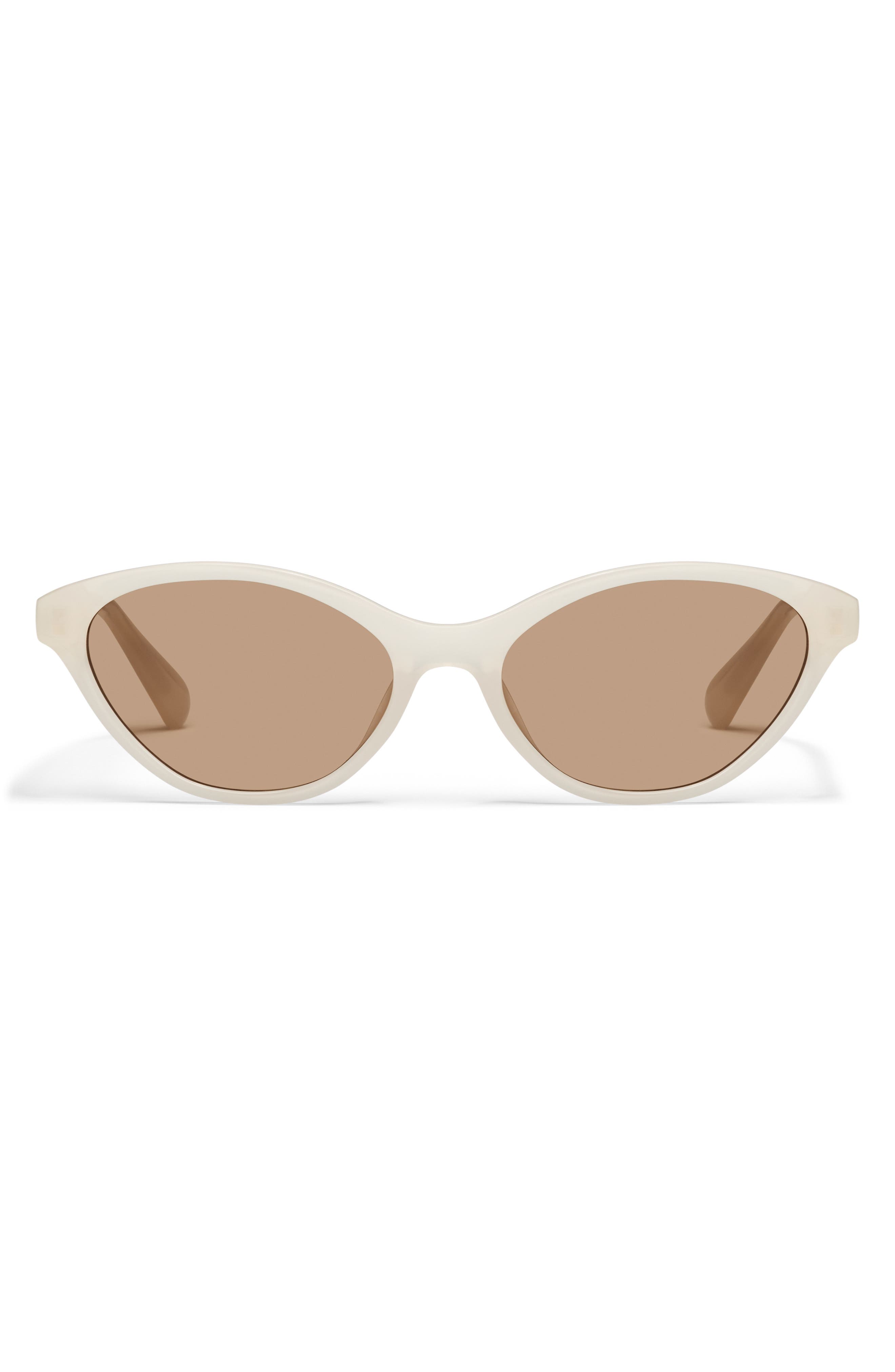 Quay Talk Nice 55mm Cat Eye Sunglasses In White