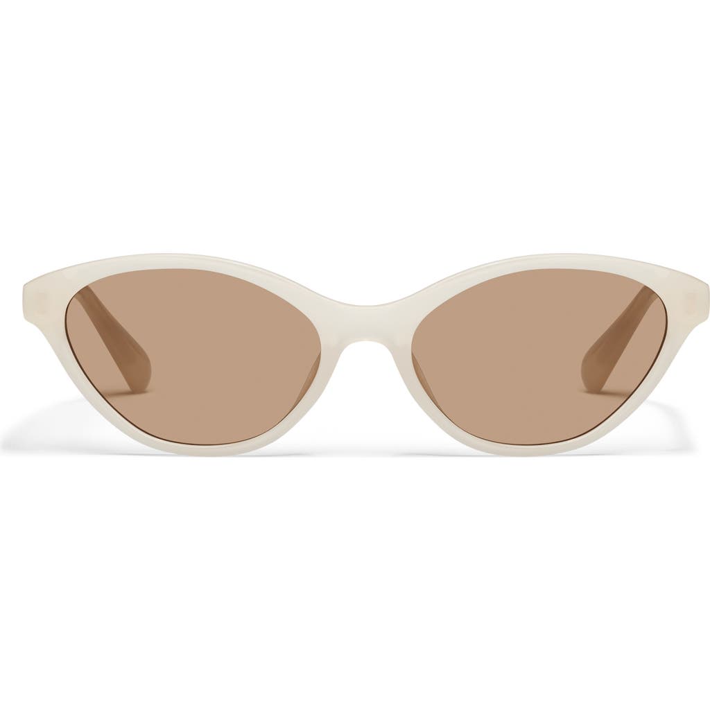 Quay Talk Nice 55mm Cat Eye Sunglasses In White