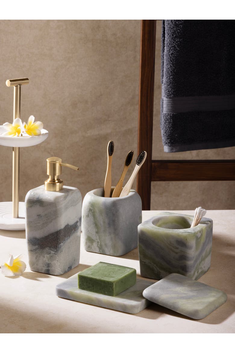 Hanoi Green Onyx Bath Accessories, Set of 4, Alternate, color, Green