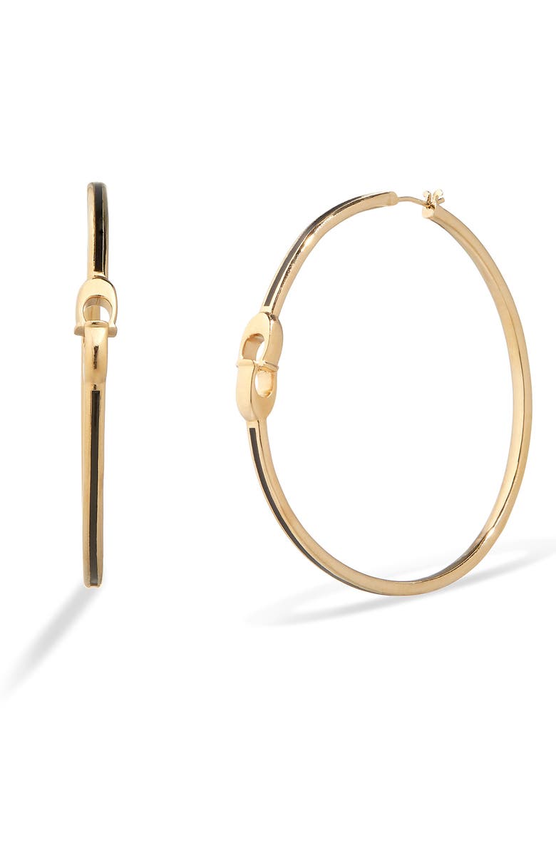 COACH Interlocking C Medium Hoop Earrings, Main, color,