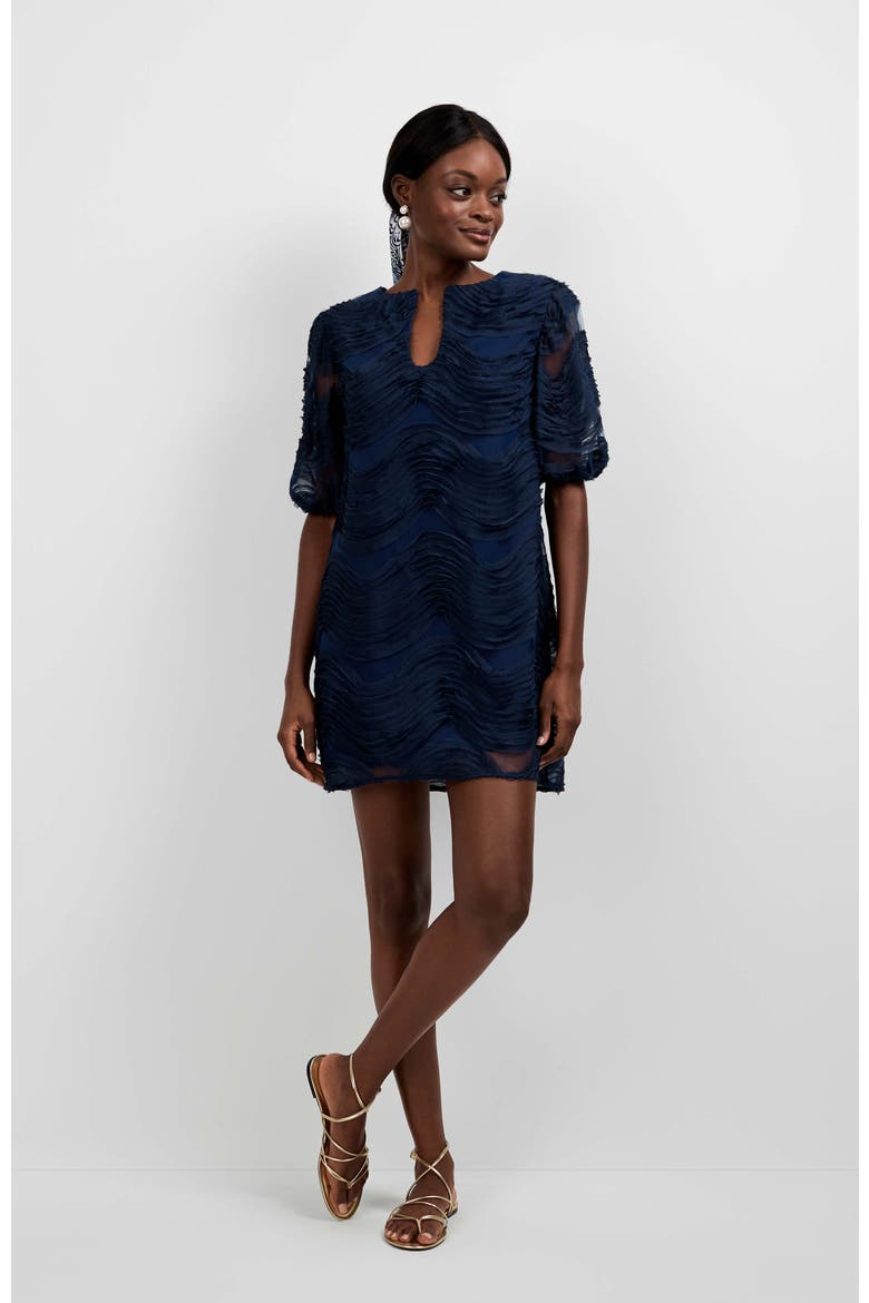 Torchino Organza Mini Dress, Alternate, color, Ink
