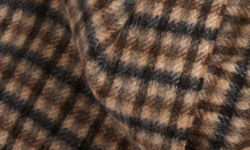 Vince Double Face Check Wool & Cashmere Scarf In Brown