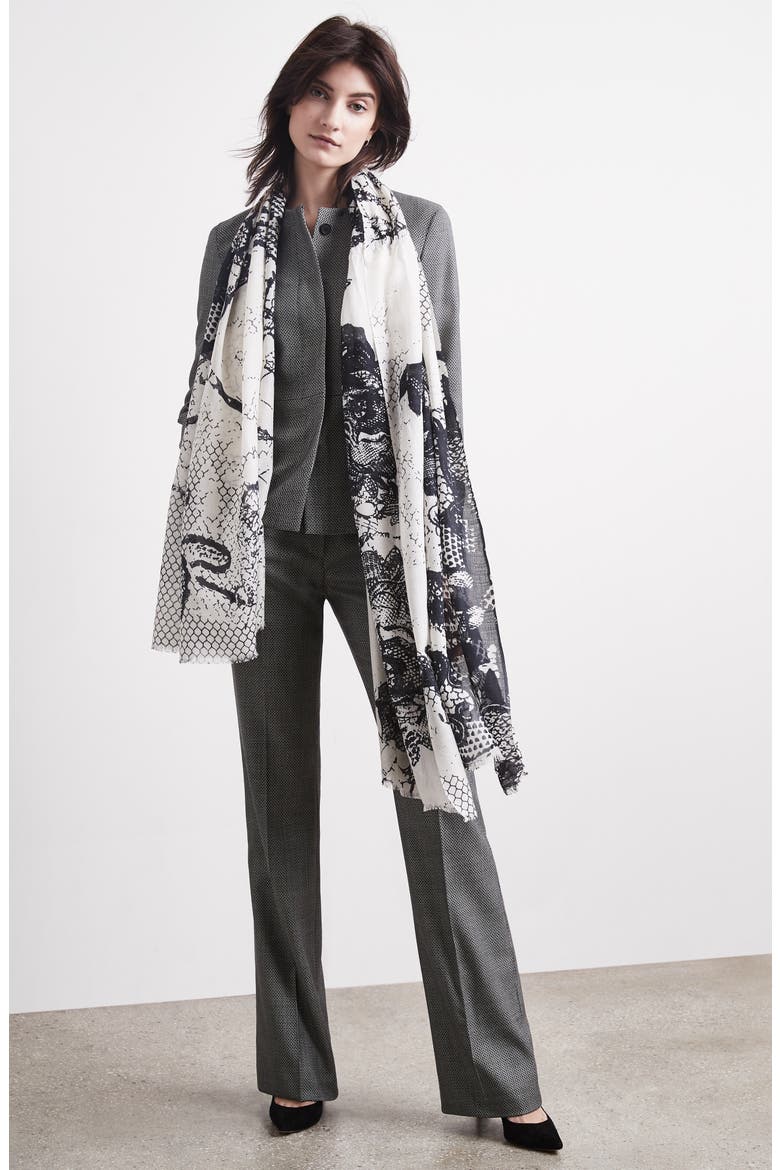 Zeo Wool & Silk Scarf, Alternate, color, BLACK
