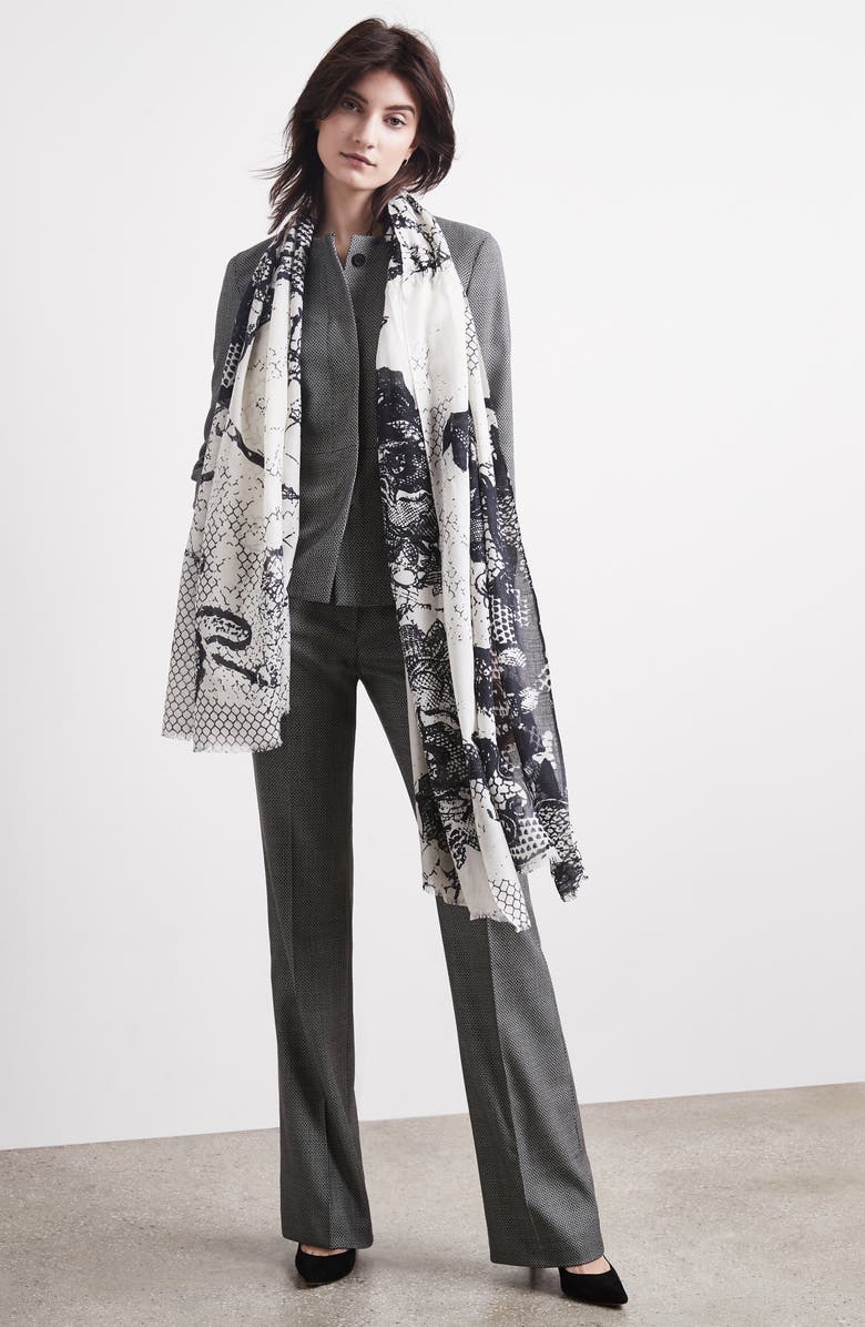 Max Mara Zeo Wool & Silk Scarf, Alternate, color, 