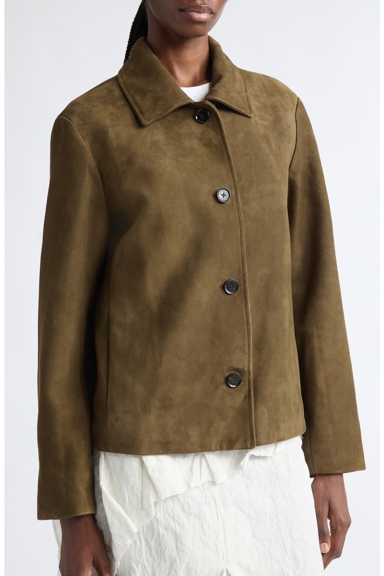 Irine Lambskin Suede Jacket, Alternate, color, CYPRESS