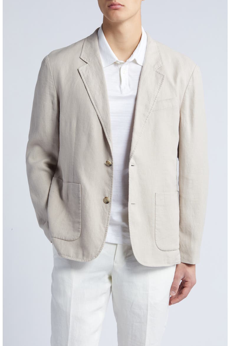 Relaxed Fit Hemp Sport Coat, Main, color, PUMICE ROCK