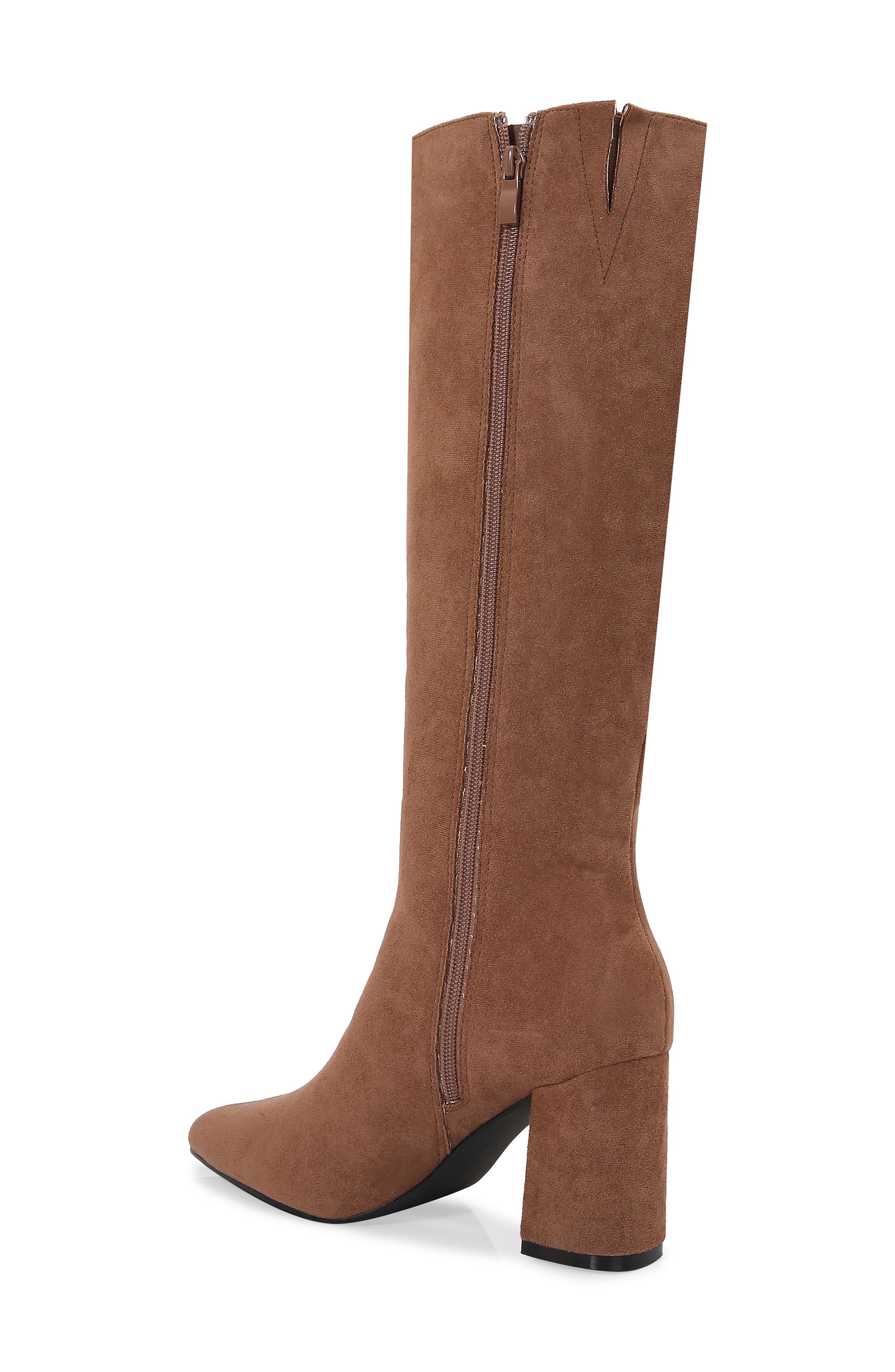Faux Suede Knee High Boot, Alternate, color, CAMEL
