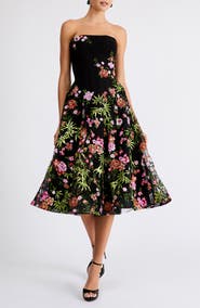 HELSI Blair Sequin Floral Strapless Tulle Cocktail Dress