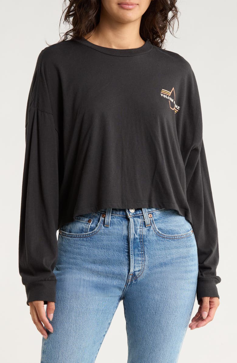 Volcom Flip & Fly Long Sleeve Graphic T-Shirt, Main, color, Black