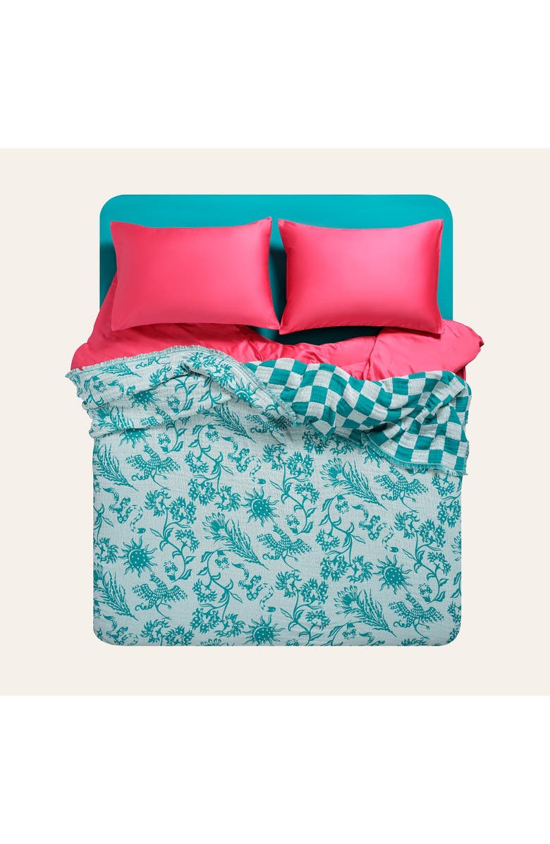 Zsa Zsa Zsu Costa Fringed Jacquard King Size 100% Cotton Bedspread 102X94 In, Alternate, color, Green