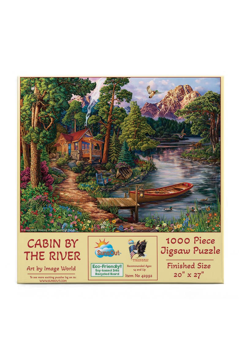 Cabin by the River 1000 piece Jigsaw Puzzle for Adults, Alternate, color, Multicolor