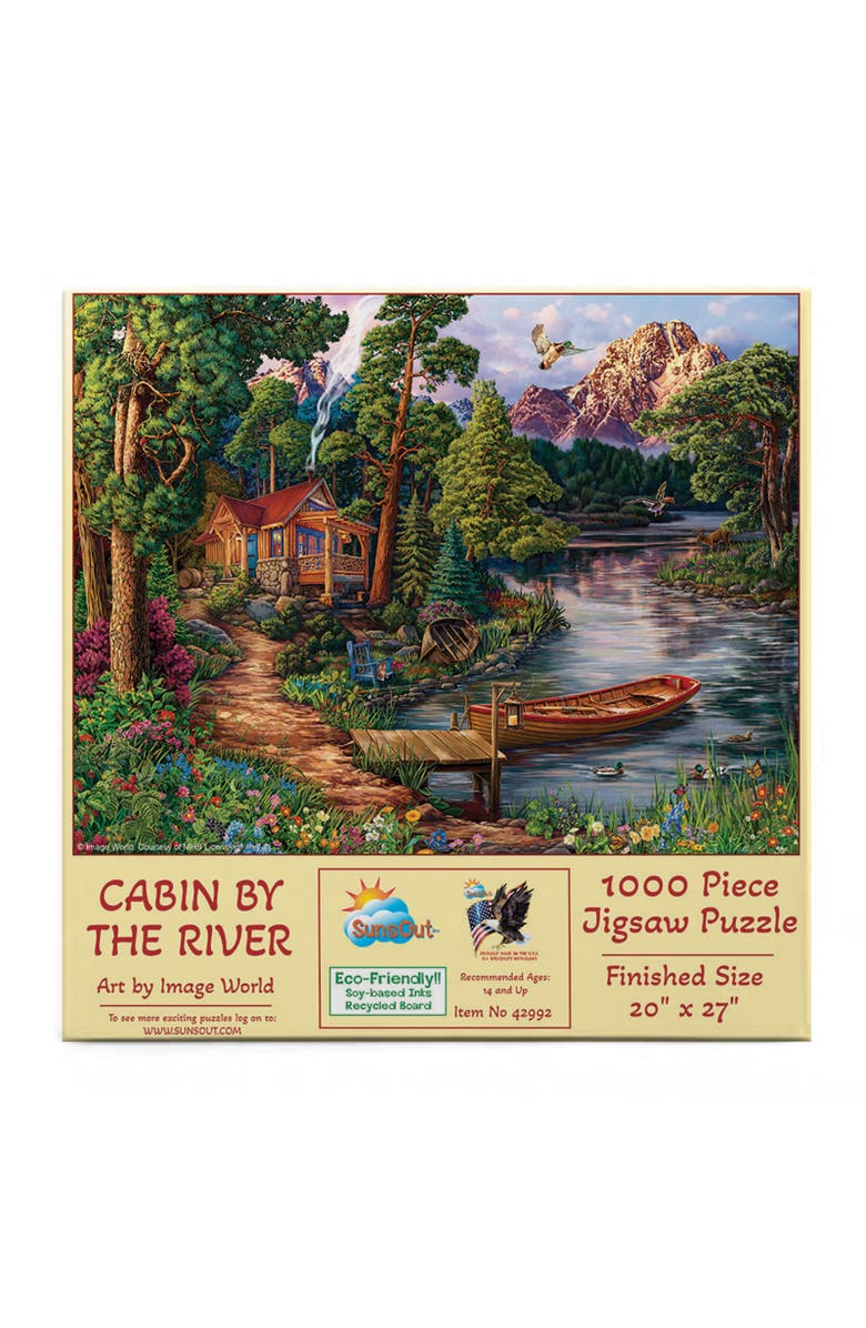 Sunsout Cabin by the River 1000 piece Jigsaw Puzzle for Adults, Alternate, color, Multicolor