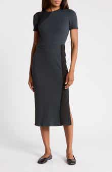 Ribbed Asymmetrical T-Shirt Dress